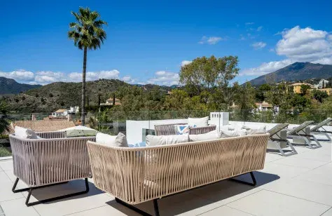Terrace lounge with mountain views
