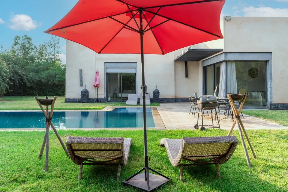 Villa avec piscine privée chauffée en résidence fermée, route de Fès, Marrakech